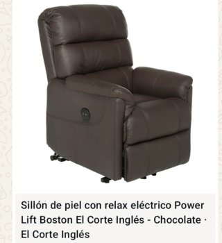 Sillón relax eléctrico piel El Corte Inglés