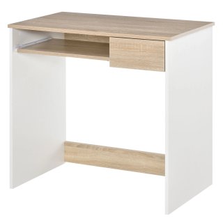 Scrivania PC in Legno con Tastiera Bianca Rovere