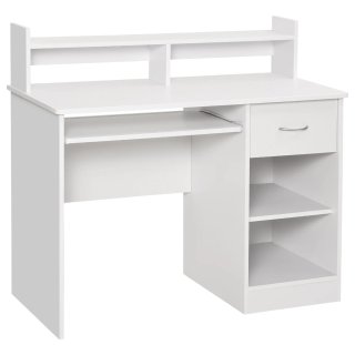 Scrivania PC Bianca Mensole Tastiera 104x48x95.5cm