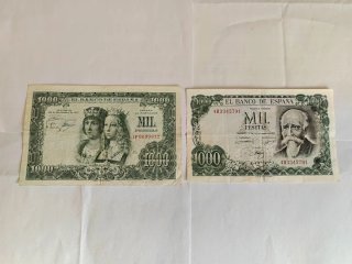 2 Billetes Antiguos de 1000 Pesetas