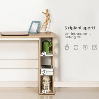 Scrivania Moderna Legno con Scaffale 100x44x74cm