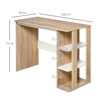 Scrivania Moderna Legno con Scaffale 100x44x74cm