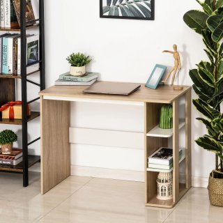 Scrivania Moderna Legno con Scaffale 100x44x74cm