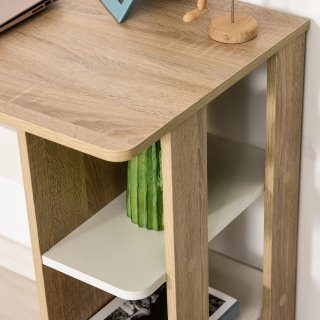 Scrivania Moderna Legno con Scaffale 100x44x74cm