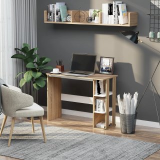 Scrivania Moderna Legno con Scaffale 100x44x74cm