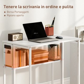 Scrivania Pieghevole Salvaspazio Bianca con Ruote