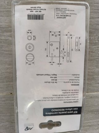 Kit Cerradura Puerta Corredera Redondo Níquel