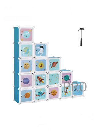 Armario Modular Infantil de 15 Cubos, Organizador
