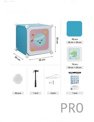Armario Modular Infantil de 15 Cubos, Organizador
