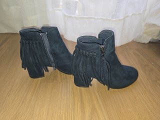 Botines ante azul marino talla 35