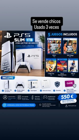 PlayStation 5 Slim 1TB con 5 Juegos