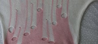 Jersey mujer blanco y rosa desgastado