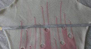 Jersey mujer blanco y rosa desgastado
