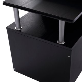 Scrivania per Computer in Legno Nero 152x60x88cm
