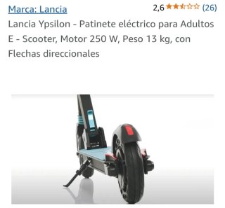 Patinete Eléctrico Lancia Ypsilon para Piezas.