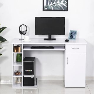 Scrivania PC Ergonomica Bianca con 120x60x74 cm