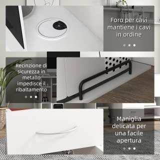 Scrivania PC Ergonomica Bianca con 120x60x74 cm