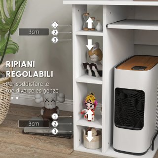 Scrivania PC Ergonomica Bianca con 120x60x74 cm