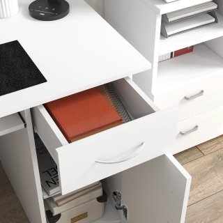 Scrivania PC Ergonomica Bianca con 120x60x74 cm
