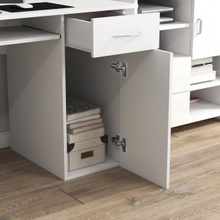 Scrivania PC Ergonomica Bianca con 120x60x74 cm