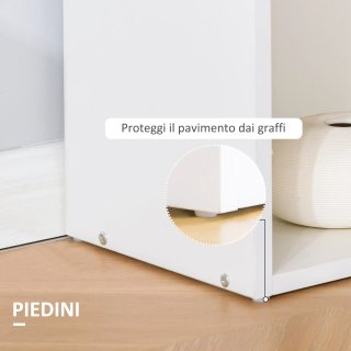 Scrivania Computer con Libreria Salvaspazio Bianco