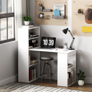 Scrivania Computer con Libreria Salvaspazio Bianco