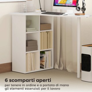 Scrivania Ricurva Acciaio e Legno 100x59x75.5 cm