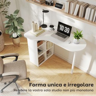 Scrivania Ricurva Acciaio e Legno 100x59x75.5 cm