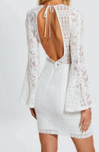 Abito GUESS Nicki Lace in pizzo bianco