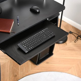 Scrivania PC Moderna in Legno Nero 120x55x85cm