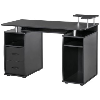 Scrivania PC Moderna in Legno Nero 120x55x85cm