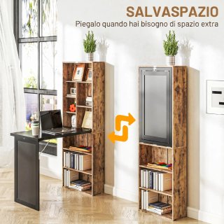 Scrivania Pieghevole Libreria Lavagna 98x51x153cm