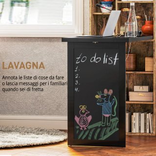 Scrivania Pieghevole Libreria Lavagna 98x51x153cm