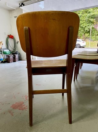 5 sillas de madera diseño escandinavo 1950