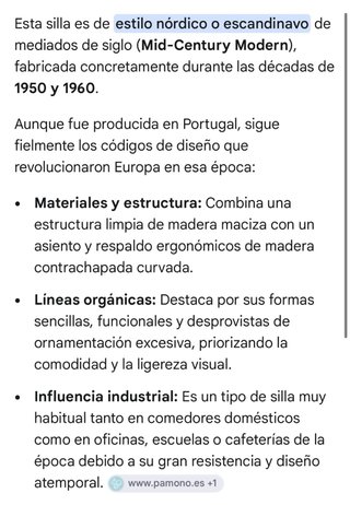 5 sillas de madera diseño escandinavo 1950