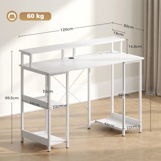 Scrivania Reversibile con LED e Prese 120x50 cm