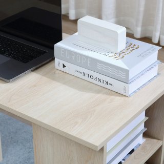Scrivania PC Moderna con 3 Scaffali in Legno 120cm