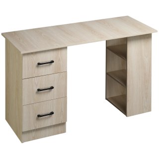 Scrivania PC Moderna con 3 Scaffali in Legno 120cm