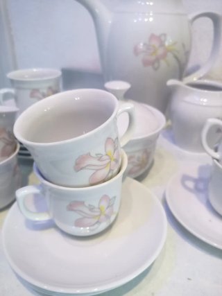 Juego de té porcelana flores