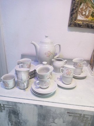 Juego de té porcelana flores