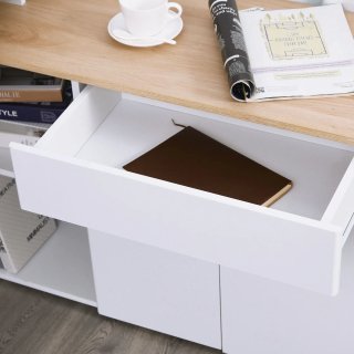 Scrivania Angolare con Libreria da 140x117x76 cm