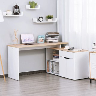 Scrivania Angolare con Libreria da 140x117x76 cm