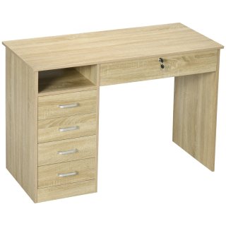 Scrivania in Legno con 2 Cassetti 2 Chiavi