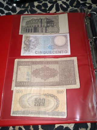 Lotto 4 Banconote Italiane Regno d'Italia