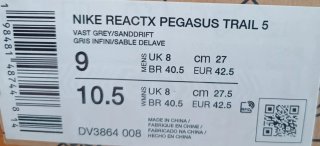 Zapatillas Nike Reactx Pegasus Trail 5 Talla 42.5