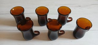 Set 6 Bicchieri Amaro/Grappa Vetro Ambrato