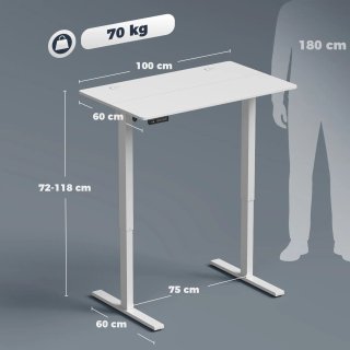 Scrivania Regolabile Elettrica 100x60x72-118 cm