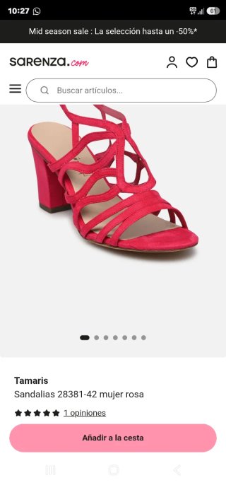 Sandalias Tacón Tamaris Rosa Talla 42