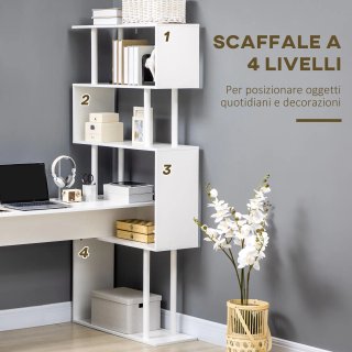Scrivania Angolare Moderna Bianca 120x80x176 cm
