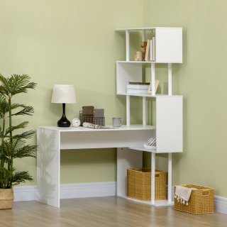 Scrivania Angolare Moderna Bianca 120x80x176 cm